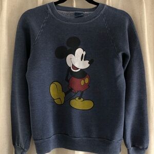 Disney Navy Crewneck Sweatshirt with Mickey Graphic